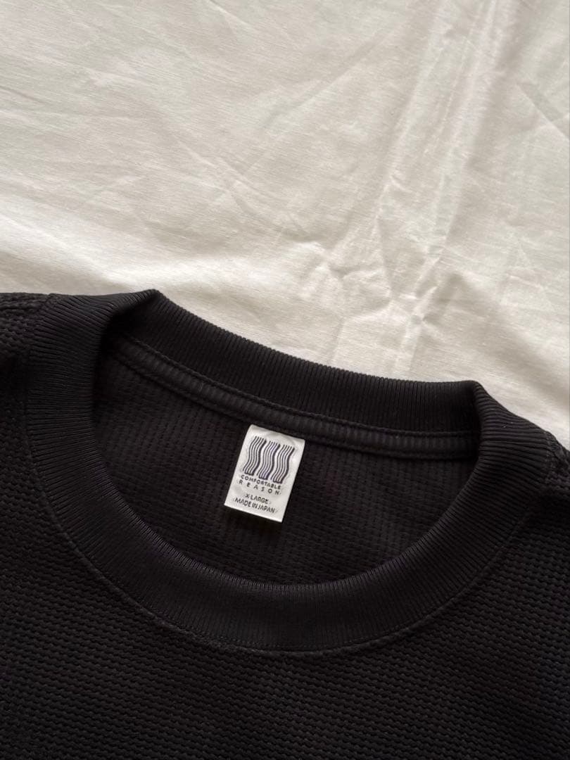 コンフォータブルリーズン POLY WAFFLE SWEAT BLACK XL