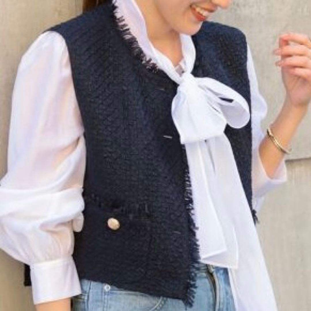 beautiful life ノーリーズ 2WAYシアーリボンブラウス