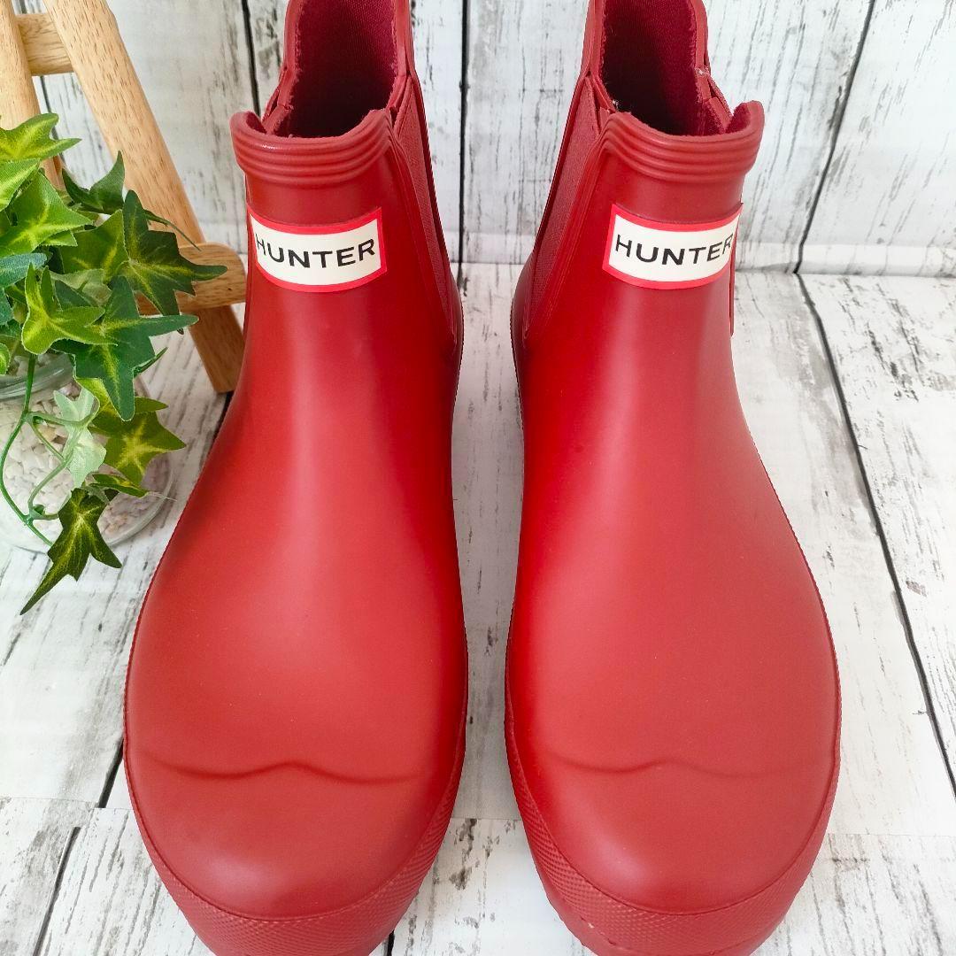 ほぼ未使用 ハンター HUNTER レインブーツ サイドゴア ショート丈 UK6