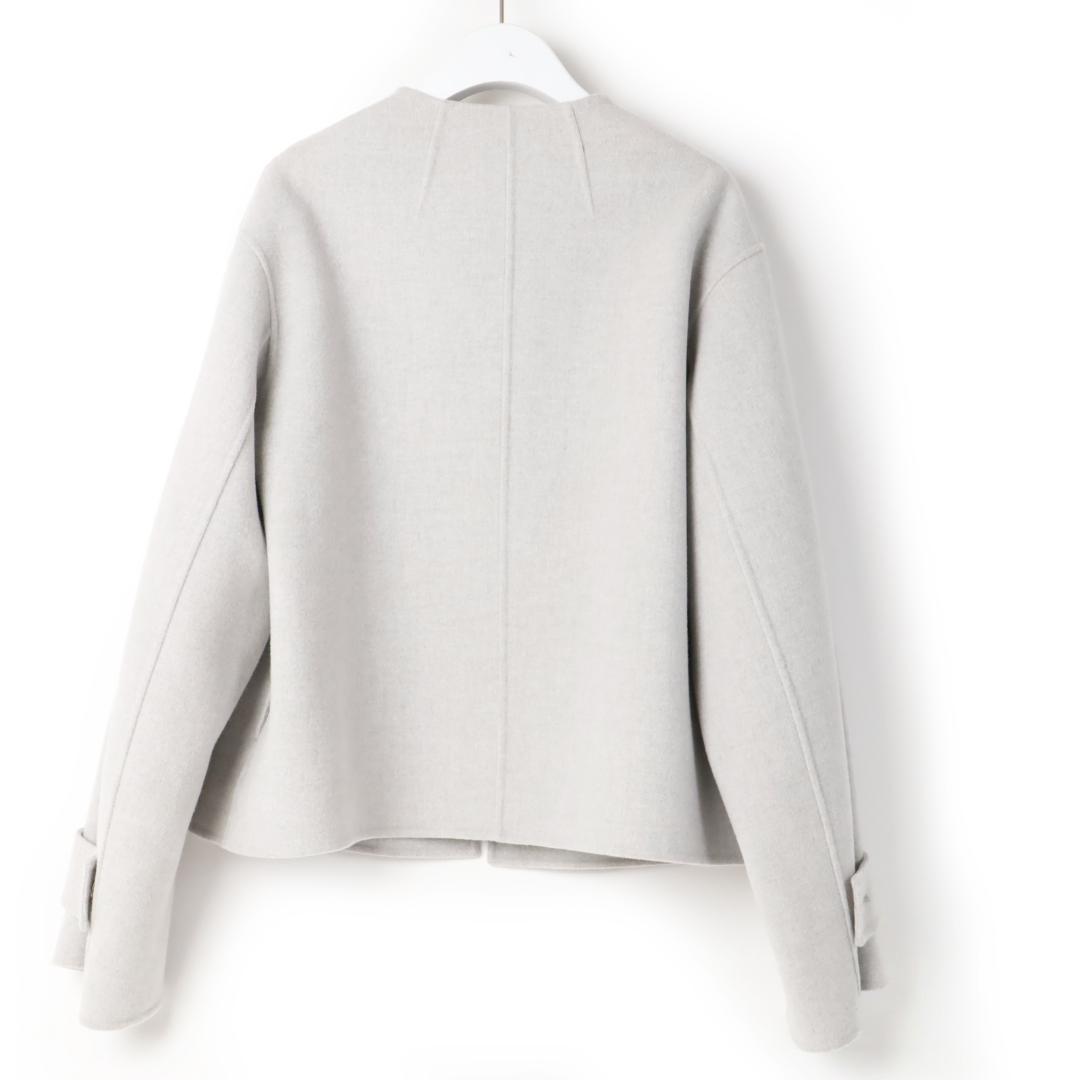 034 新品 BEIGE, ベイジ GRASSE リバーウールクロップドコート4