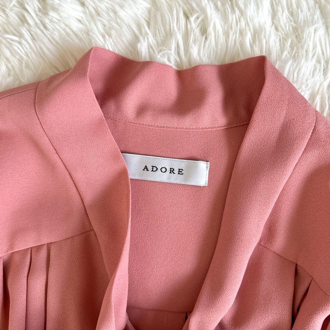 ✨美品✨定価4.6万 アドーア ボウタイシャツワンピース マキシ丈 近年