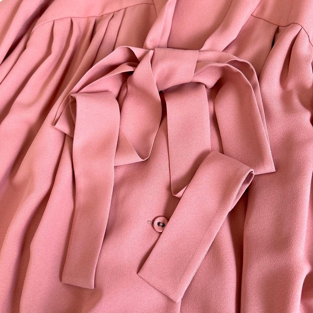 ✨美品✨定価4.6万 アドーア ボウタイシャツワンピース マキシ丈 近年