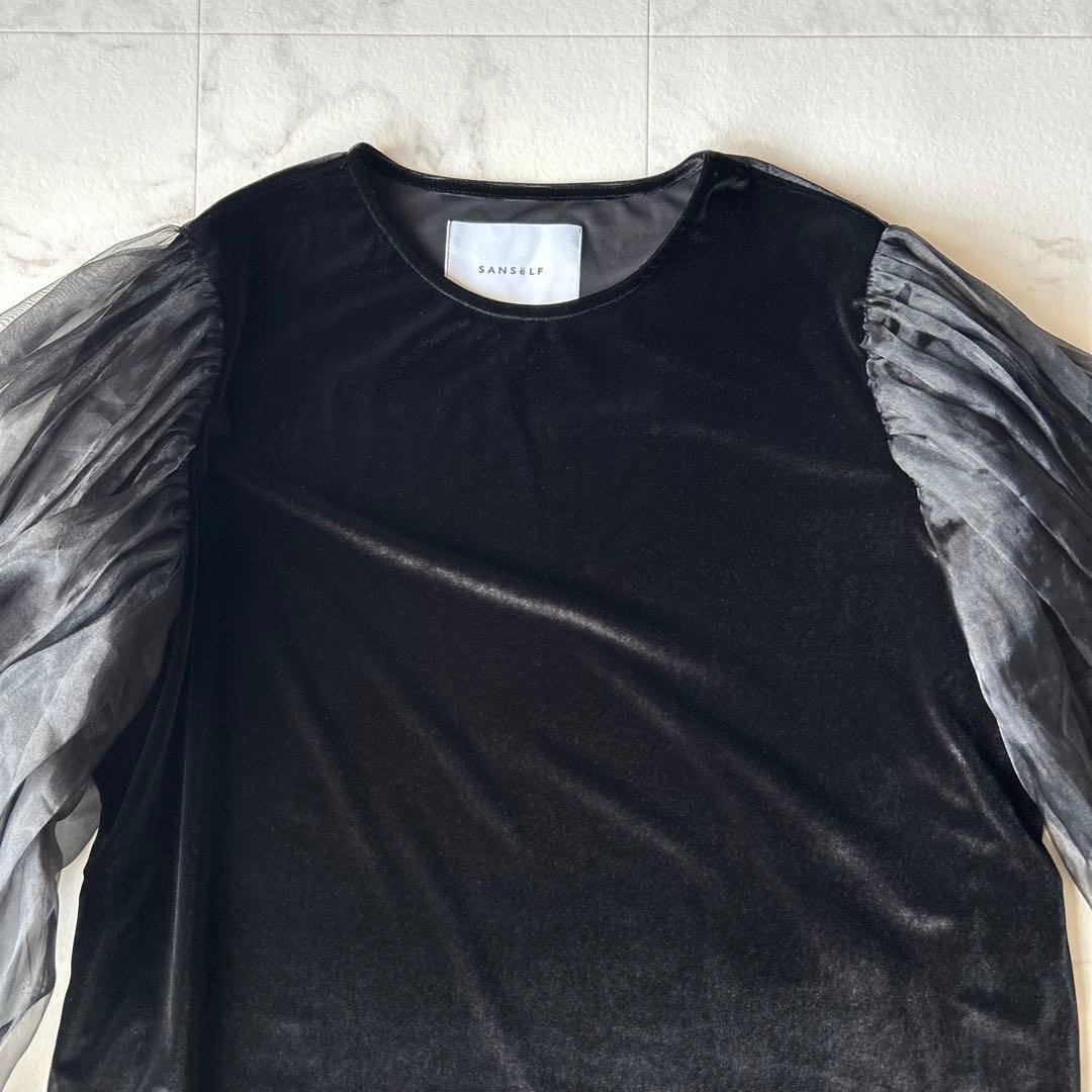 人気完売✨SANSeLF サンセルフ シースルーボリュームパフドレス ゆったり