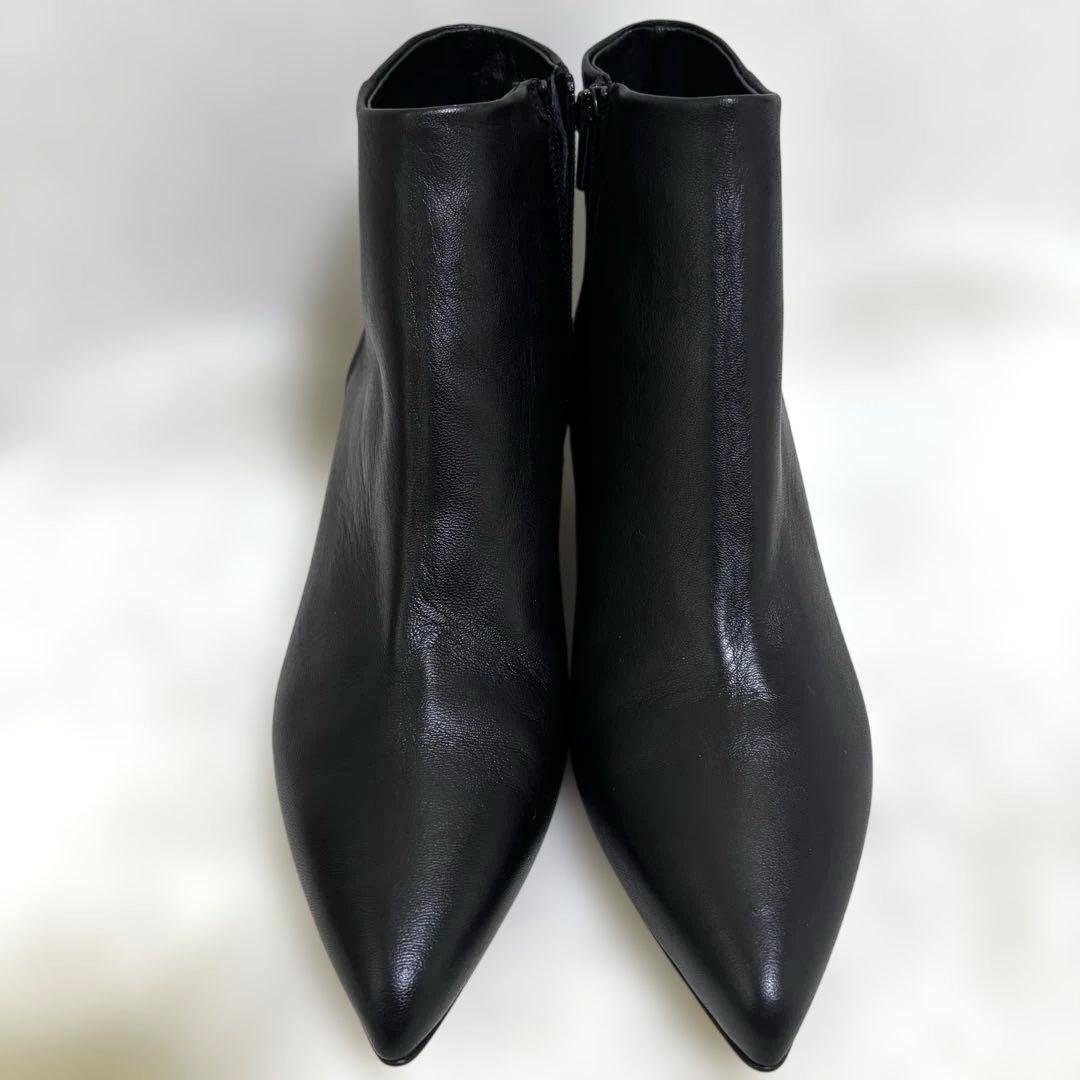 【美品】ファビオルスコーニ 24 ポインテッドトゥ ショートブーツ サイドジップ