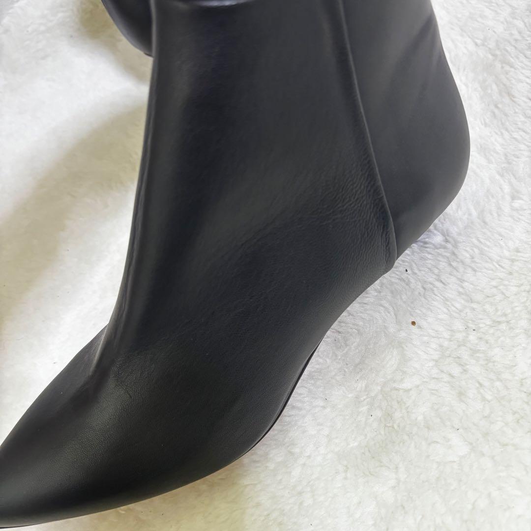 【美品】ファビオルスコーニ 24 ポインテッドトゥ ショートブーツ サイドジップ