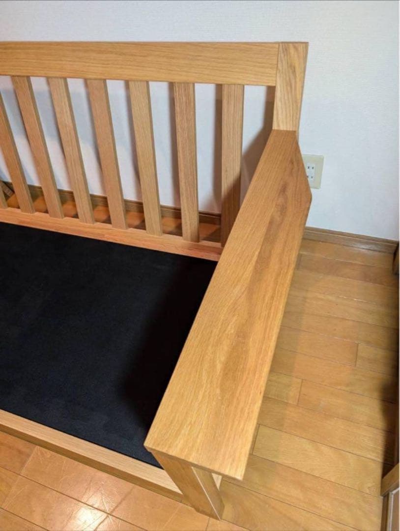 ■送料込■無印 MUJI 木製フレーム ソファ オーク材 2シーター 2人用椅子