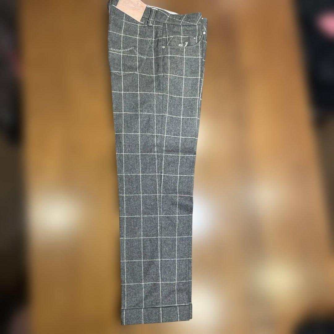 グレー チェック柄 スラックス