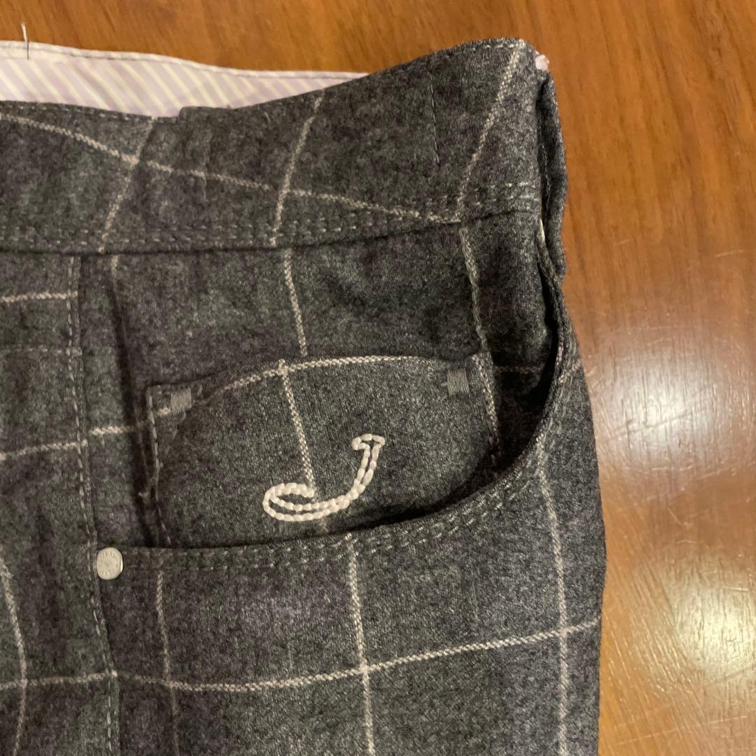 グレー チェック柄 スラックス