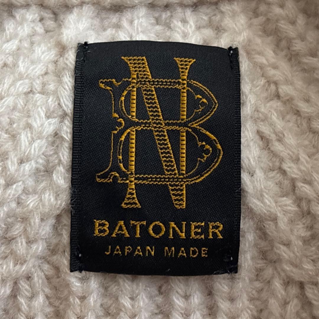 極美品■BATONER 【M】シグネチャー クルーネック ウール ニット 日本製
