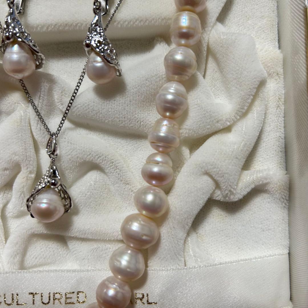 真珠 ネックレス イヤリング ブローチ　ペンダント　セット