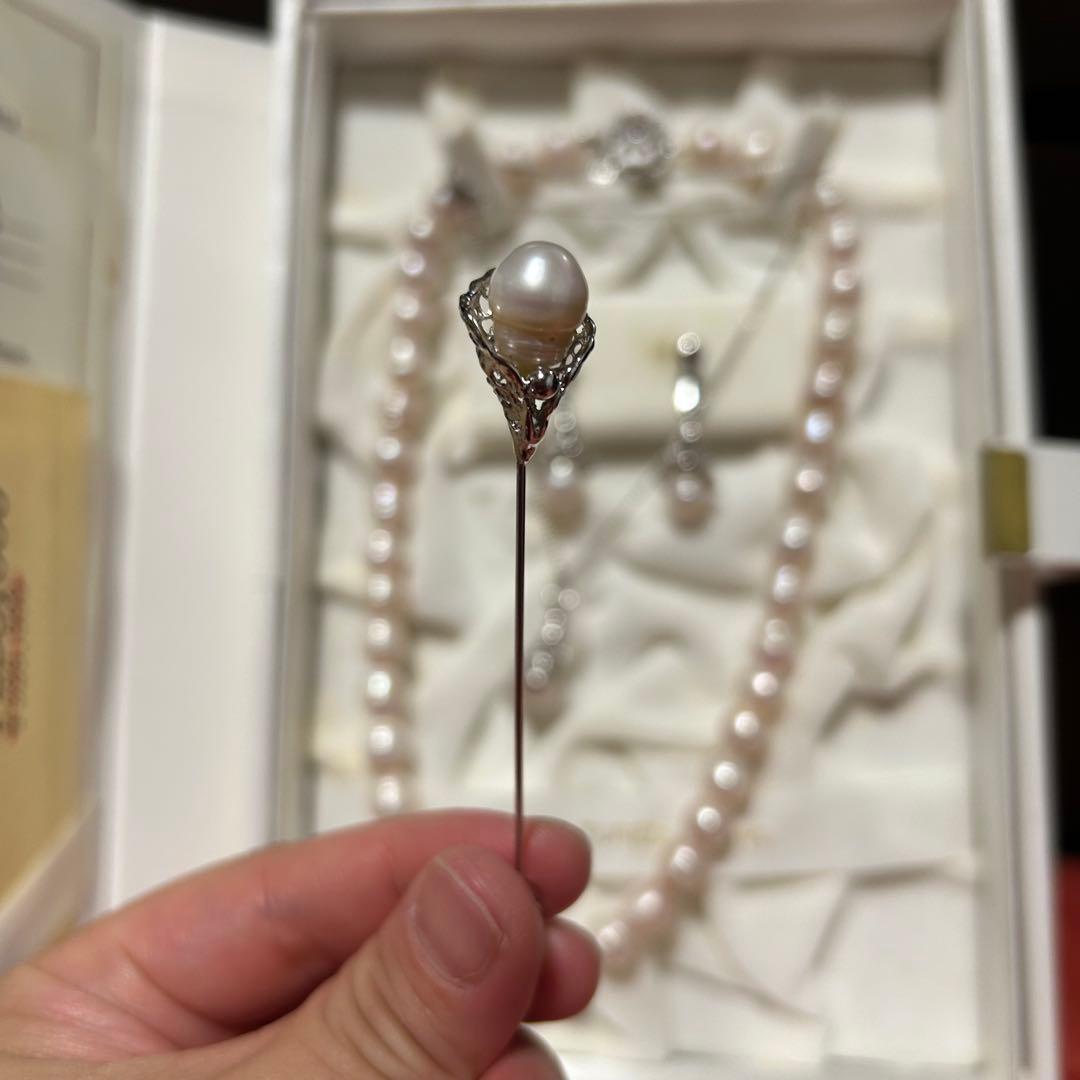 真珠 ネックレス イヤリング ブローチ　ペンダント　セット