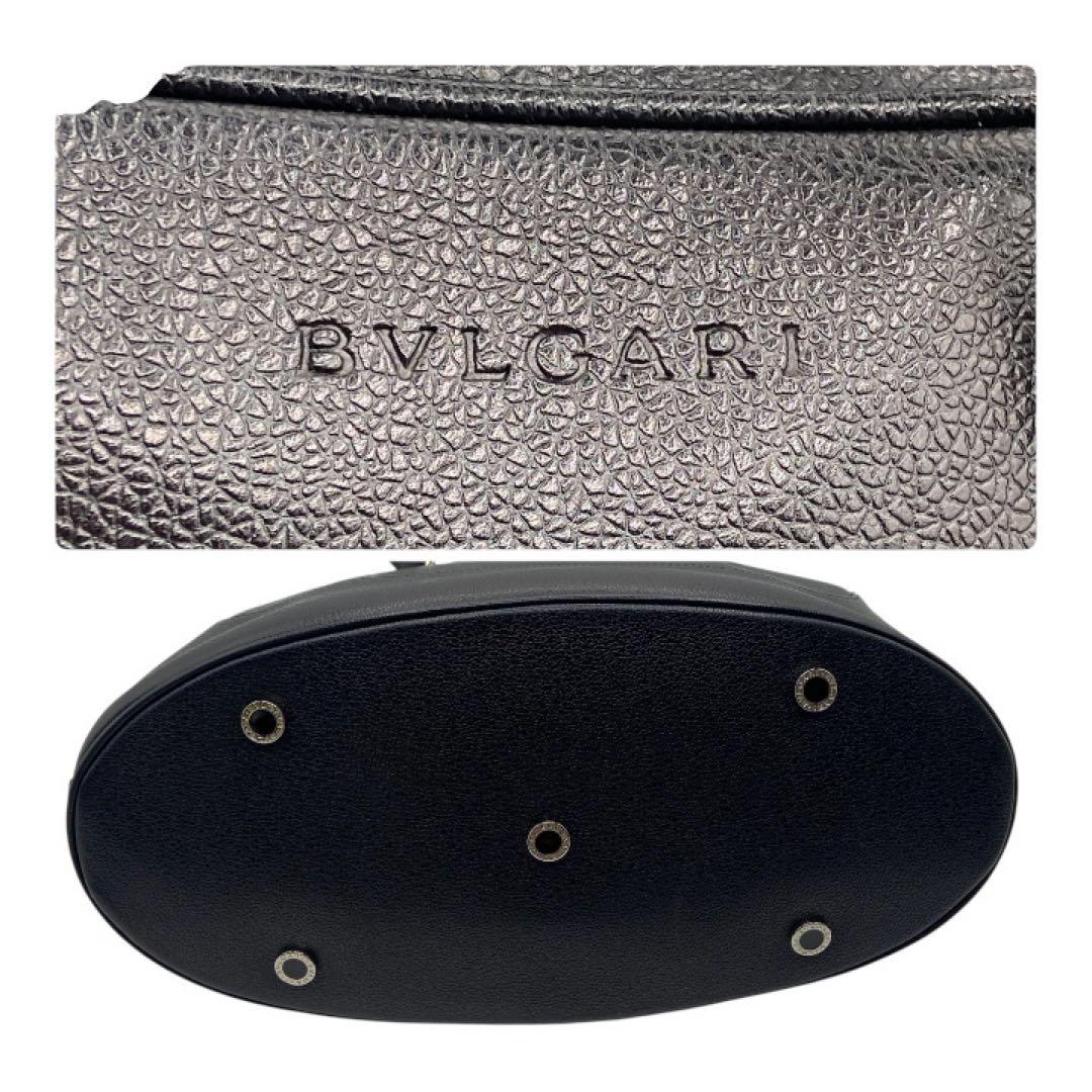 【美品】BVLGARIブルガリレザー 2WAY ショルダーバッグブラックA4可