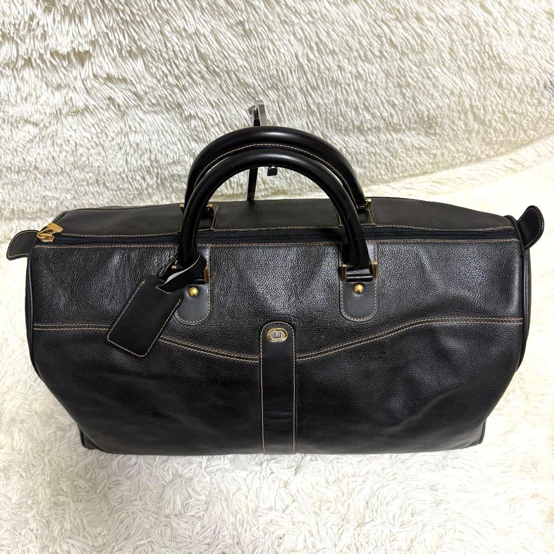 うし様⭐️dunhill ダンヒル ボストンバッグ レザー ロゴ刻印 ブラック