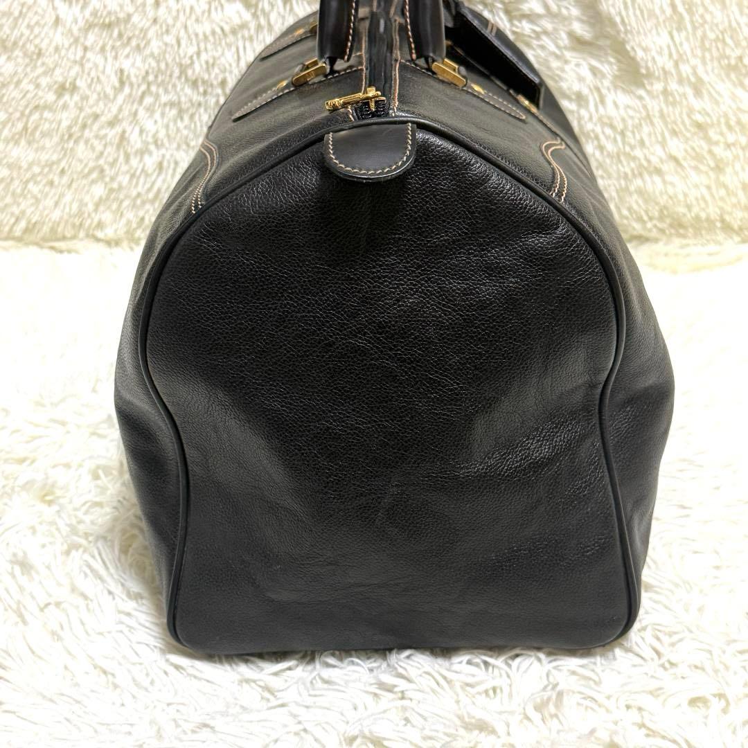 うし様⭐️dunhill ダンヒル ボストンバッグ レザー ロゴ刻印 ブラック