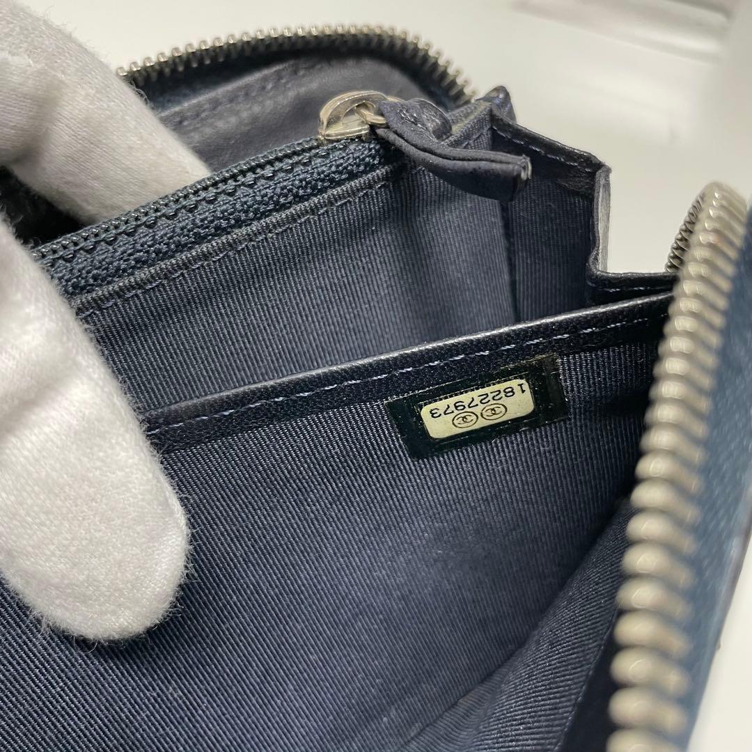 く*♪様 CHANEL マトラッセ　キルティングレザー 長財布 ネイビー