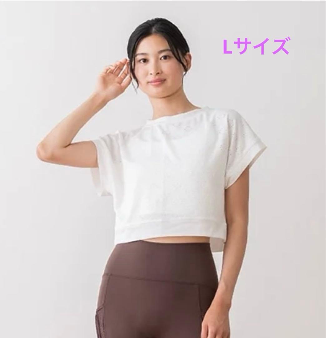 【SUKALA】ブラトップ付きフラワーレース トップス　Lサイズ　オフホワイト