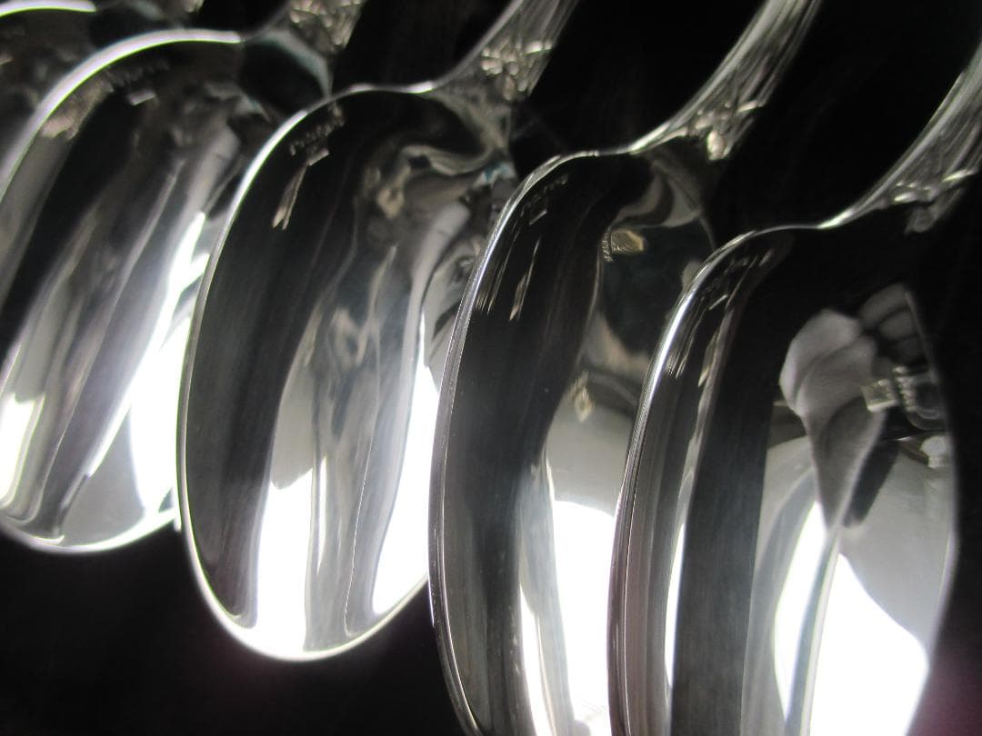 極美品☆仏蘭西高級銀器クリストフルシルバー銀P　コーヒースプーン6本　リュバン