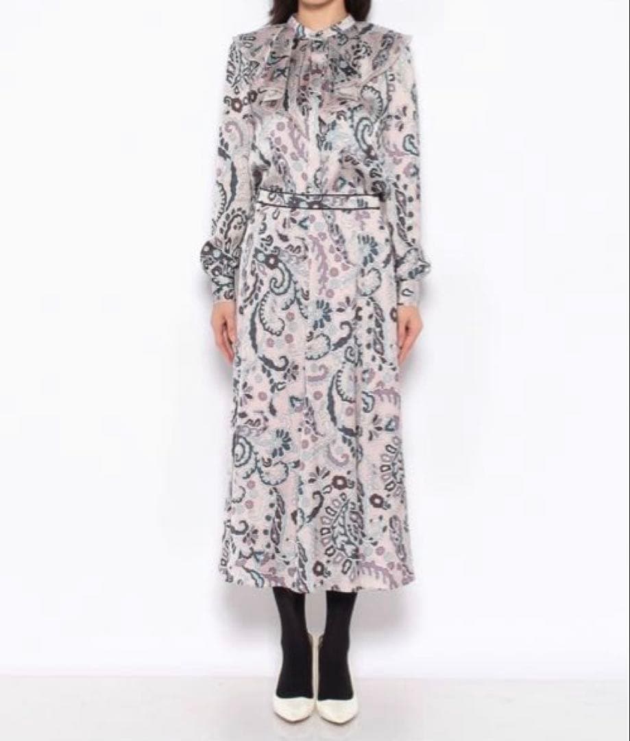 美品ANAYIアナイモダンペイズリーフリルブラウス38Mサイズピンク