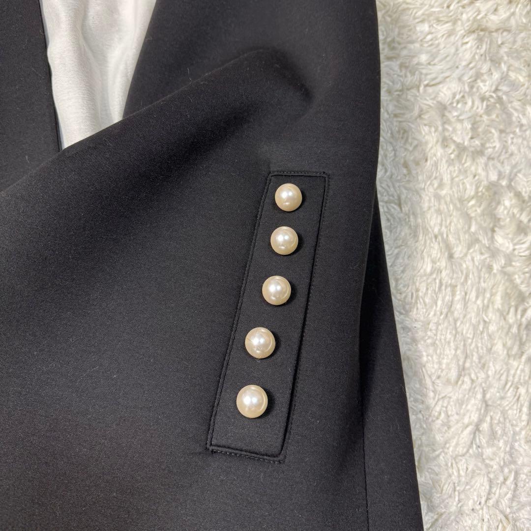 Frene ポケットパール付き　ボンディングジレ　フリルブラウス　セットコーデ