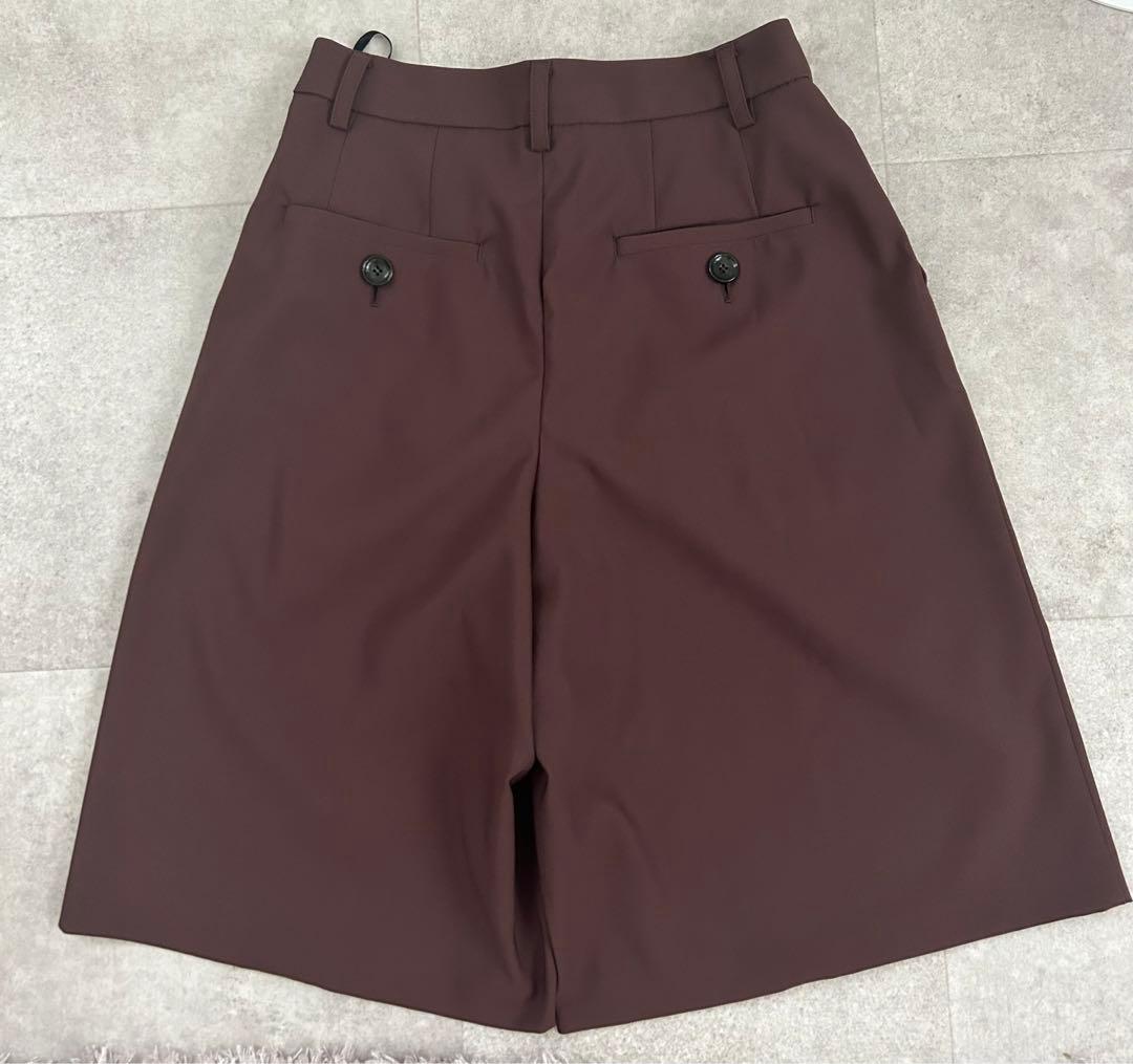 専用★MACHATT 25SS タックハーフパンツ ブラウンサイズ38