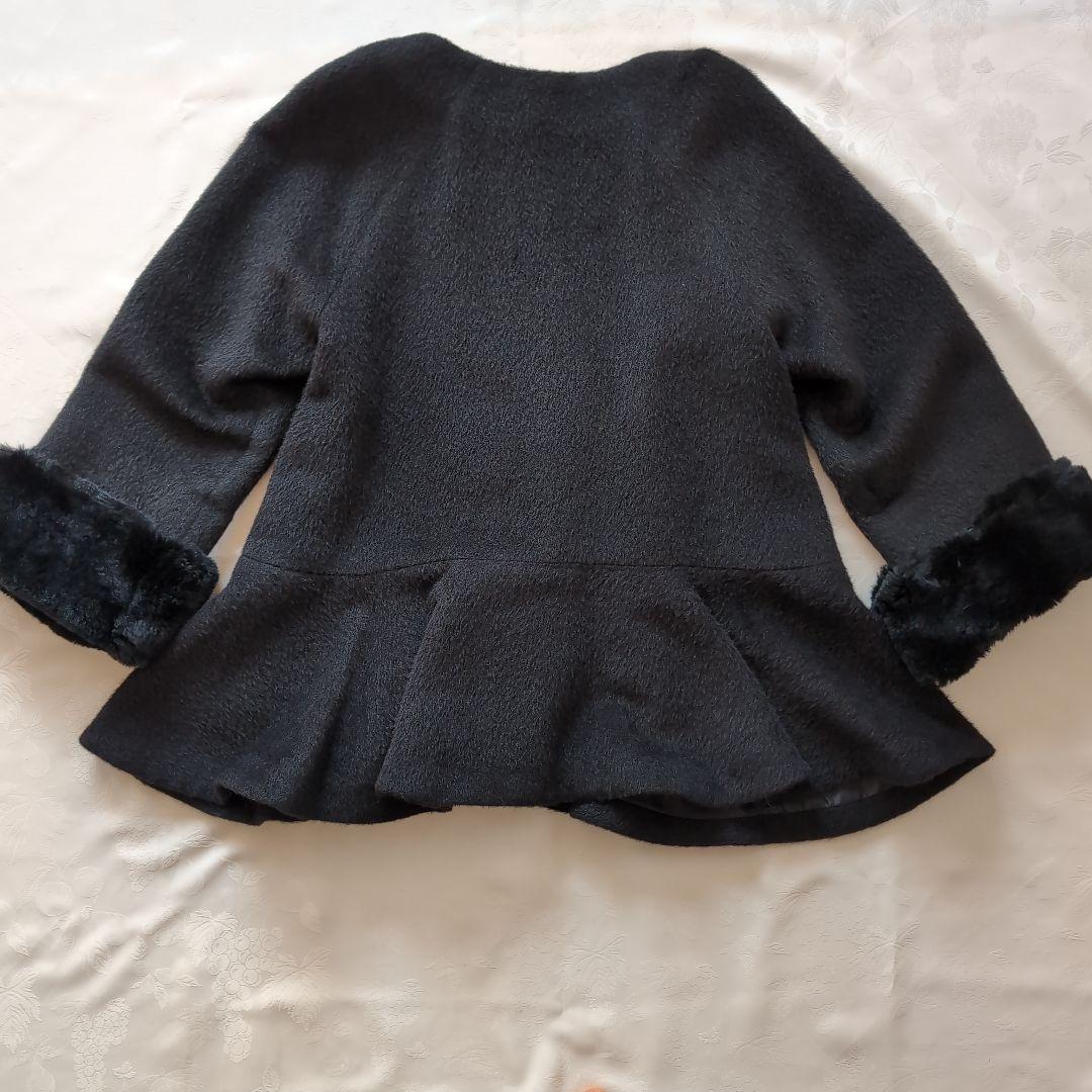 SNIDEL ラビットファー Aライン コート 黒