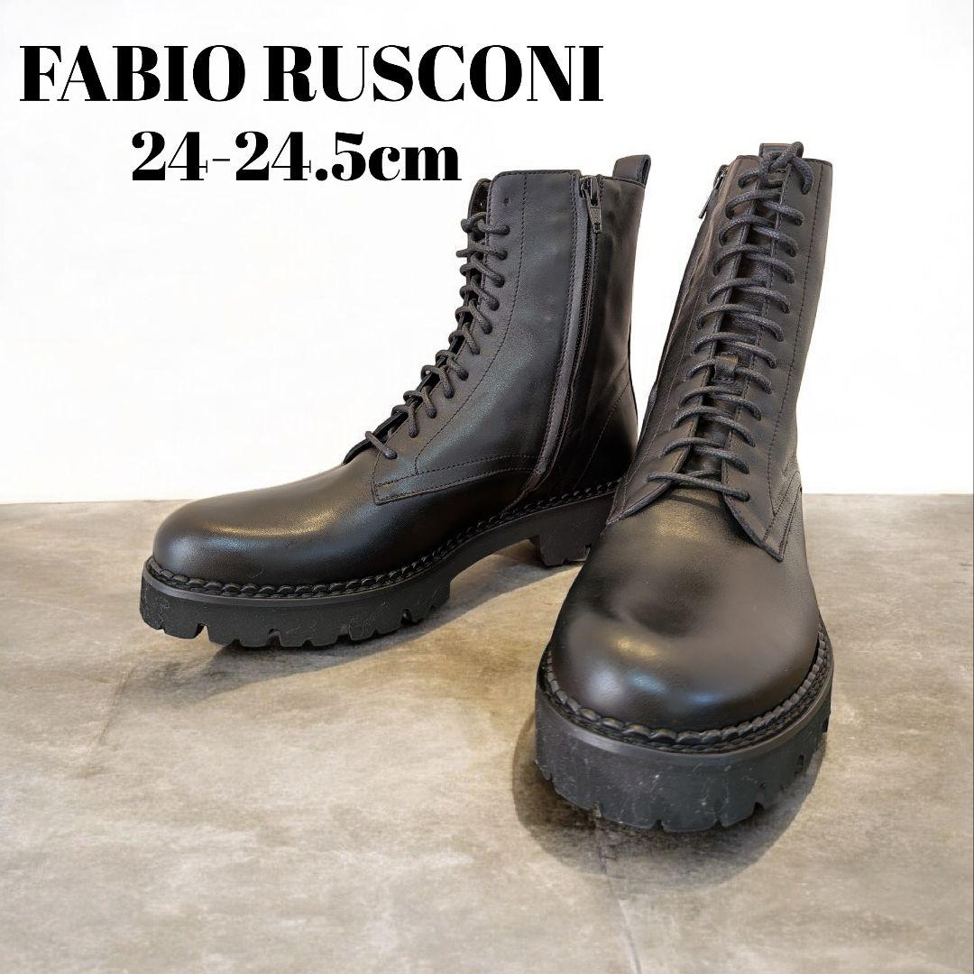 人気完売✨FABIO RUSCONI レースアップブーツ サイドジップ 38号