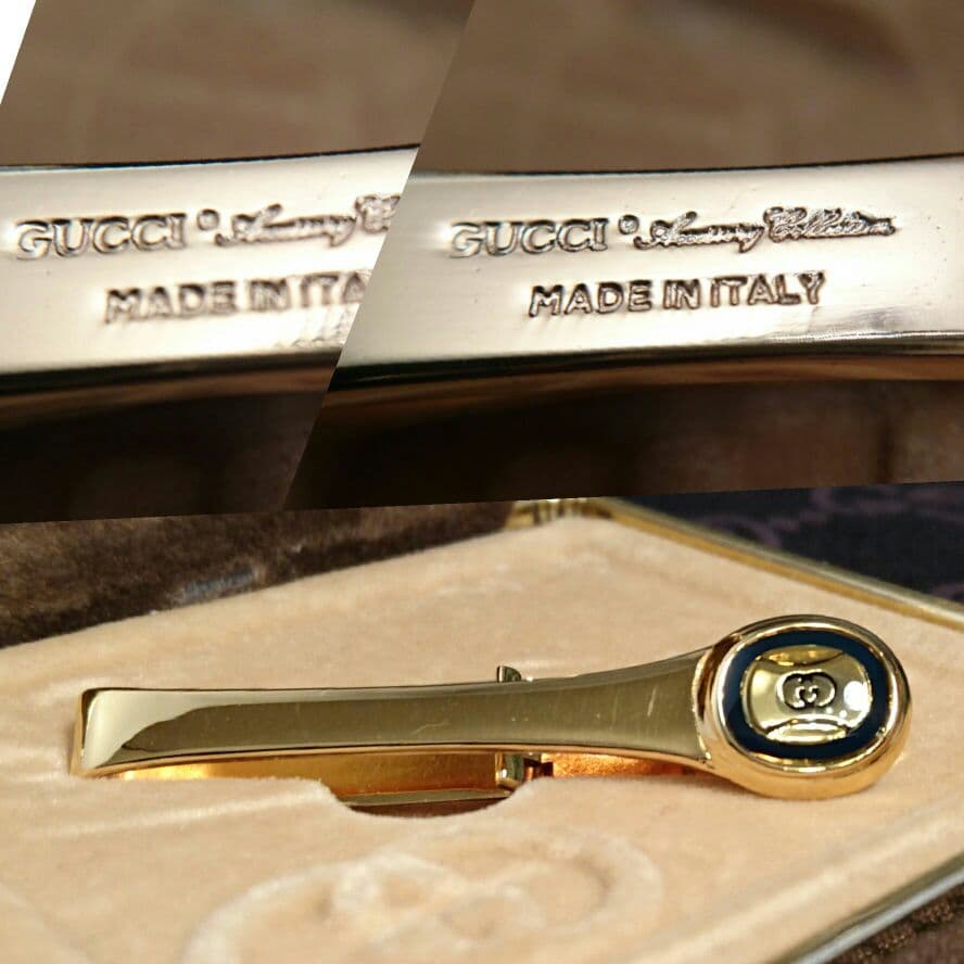 美品 GUCCI OLD オールドグッチ タイピン バー クリップGGロゴ 2