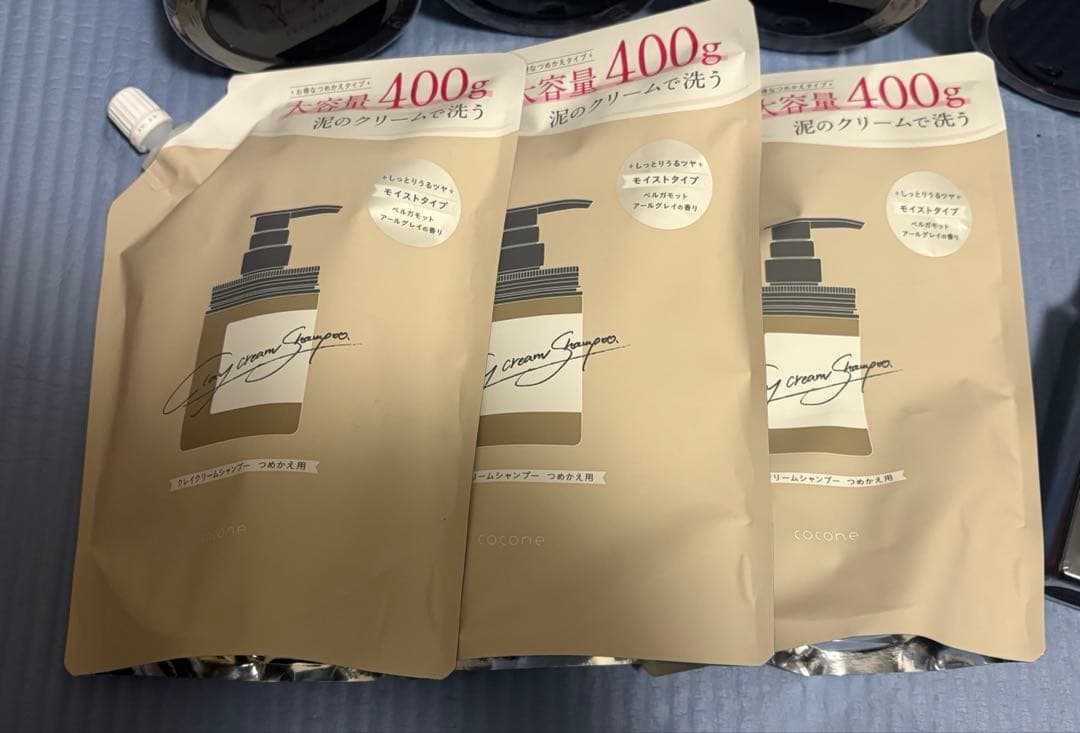 cocone クレイクリームシャンプー×4/詰替え×3/ヘアエッセンスオイル×1
