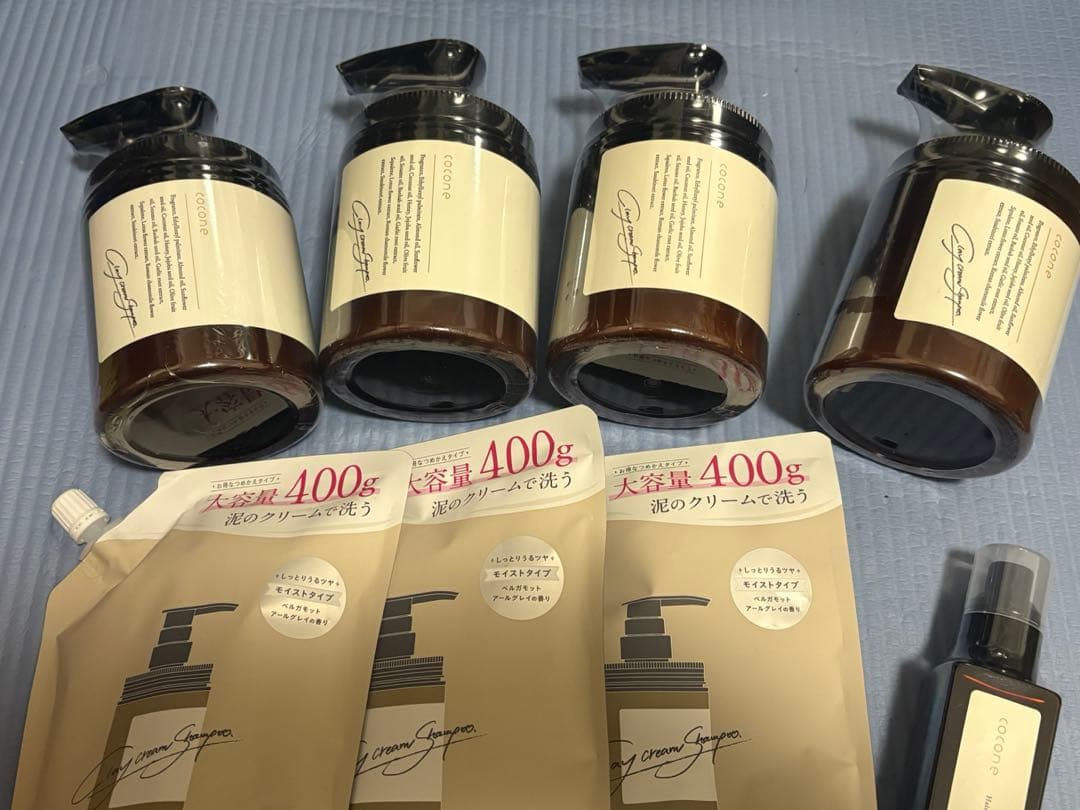 cocone クレイクリームシャンプー×4/詰替え×3/ヘアエッセンスオイル×1