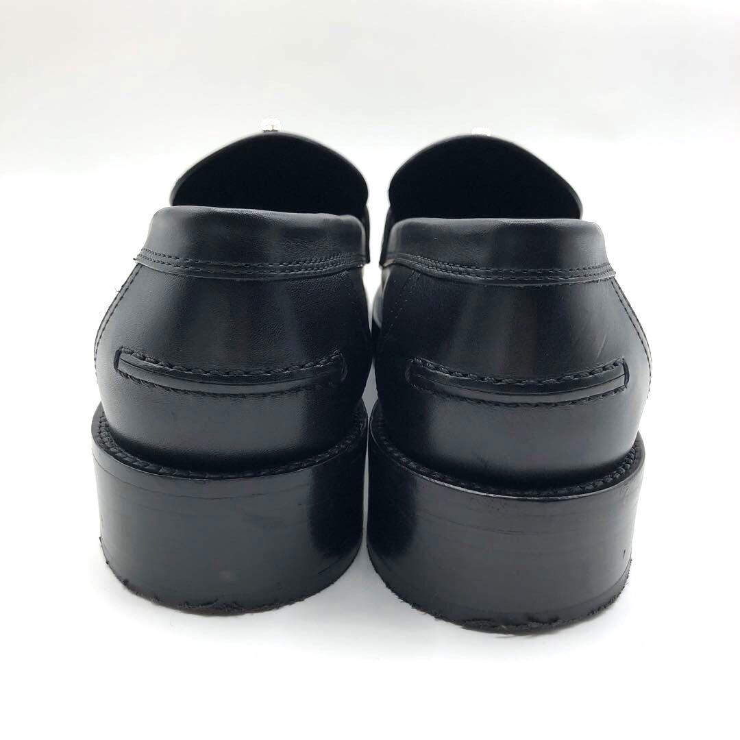 ★美品★エルメス レザーローファー モカシン ホット 38.5 25 黒