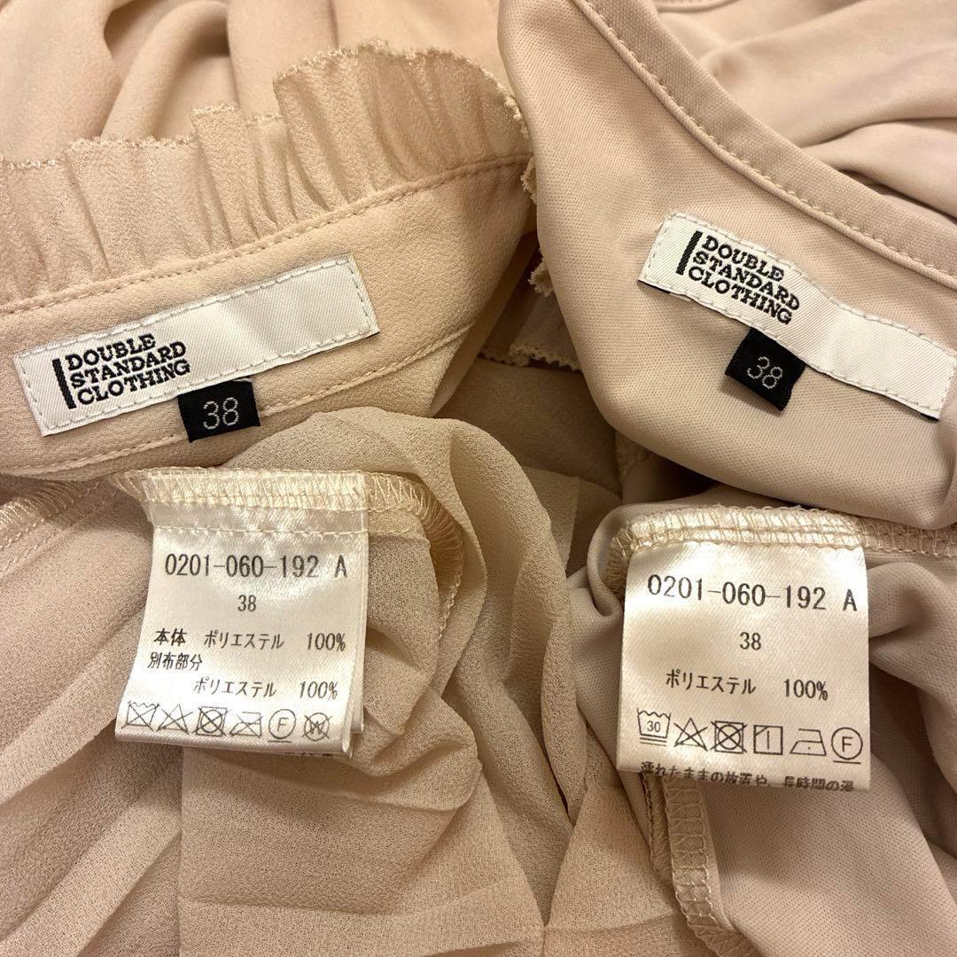 極美品✨DSC ダブスタ　プリーツシフォンボウタイワンピース　インナー付き　38