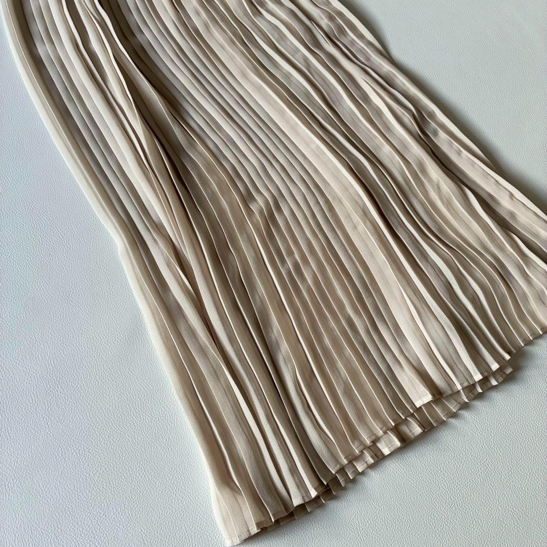 極美品✨DSC ダブスタ　プリーツシフォンボウタイワンピース　インナー付き　38