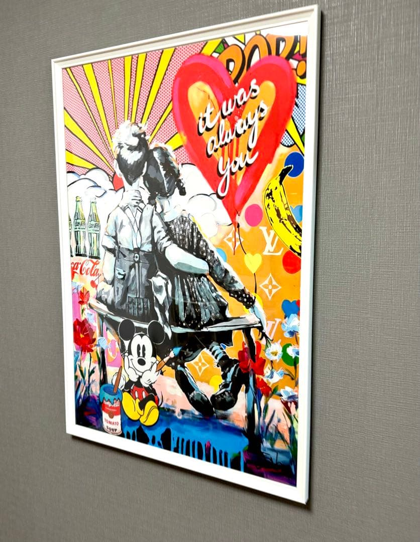 No.151フレーム付きキャンバスアート　ブランドオマージュアート　アートパネル