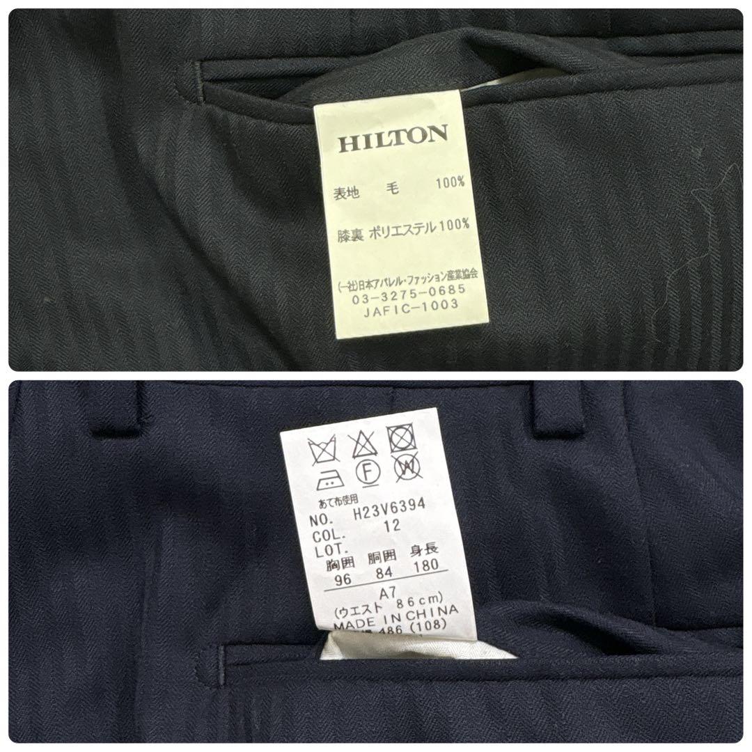 長井代助✨HILTON 3ピーススーツ　super110's ネイビーXL