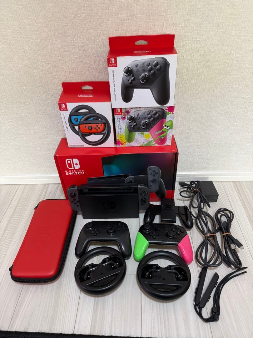 Nintendo Switch 通常版　グレー　ブラック　+プラコン×2