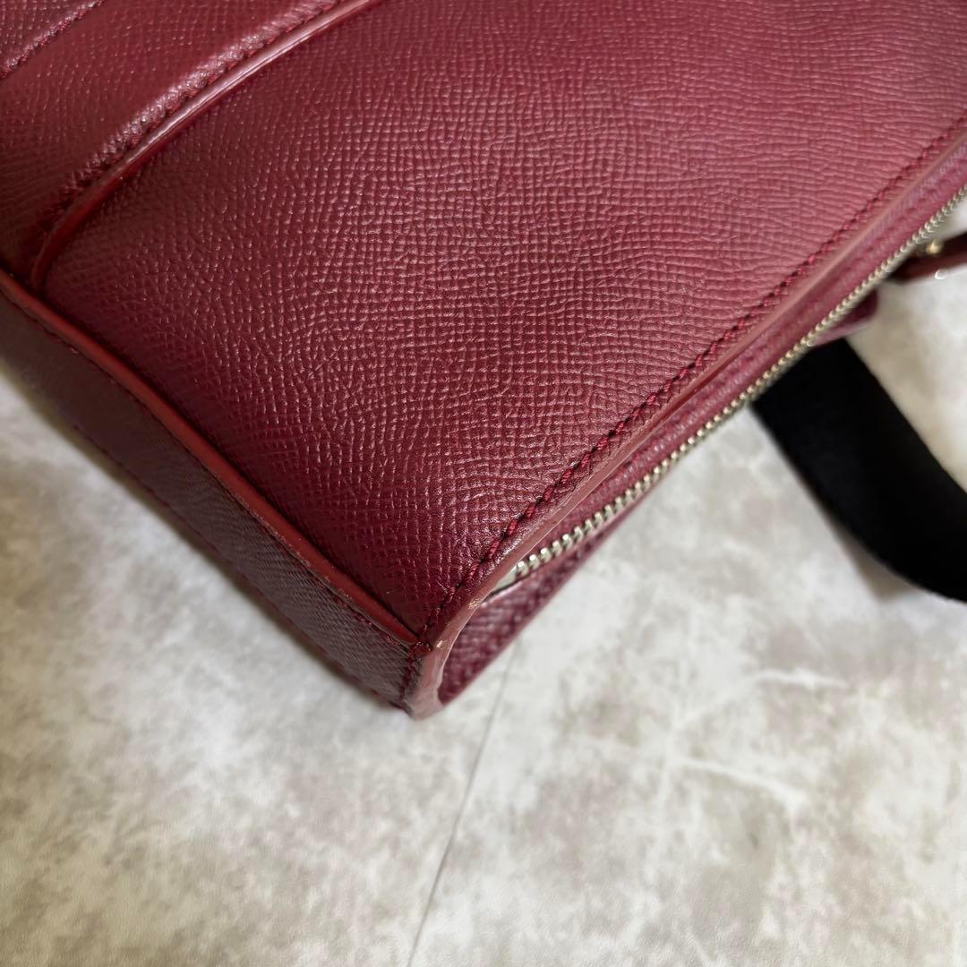 J72 極美品✨BVLGARI ブルガリ　ビジネスバッグ　2way レザー　赤