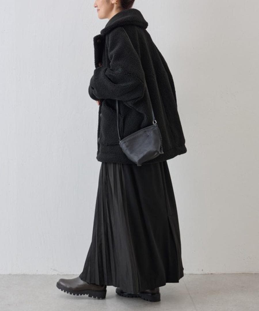 BEARDSLEY ボアブルゾン　ブラック　ビアズリー　洗える　黒色　アウター