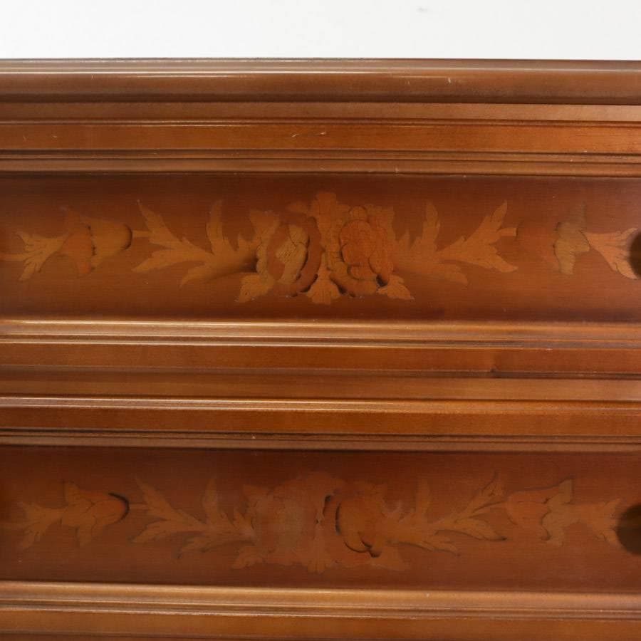 イタリア製 象嵌装飾 猫脚 5段チェスト 引き出し タンス クラシカル家具