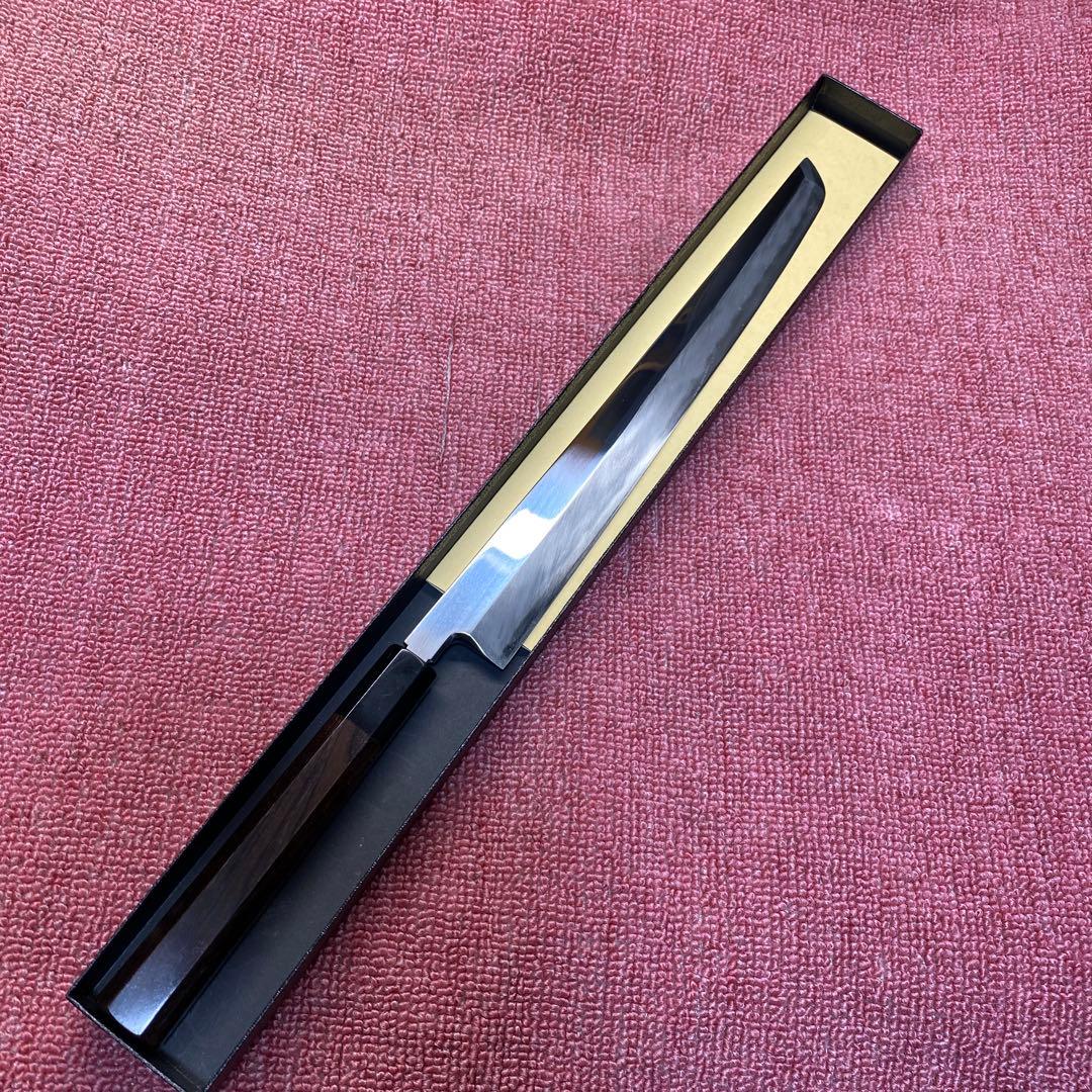 青二鋼　先丸柳刃包丁　300㎜ 尺0寸