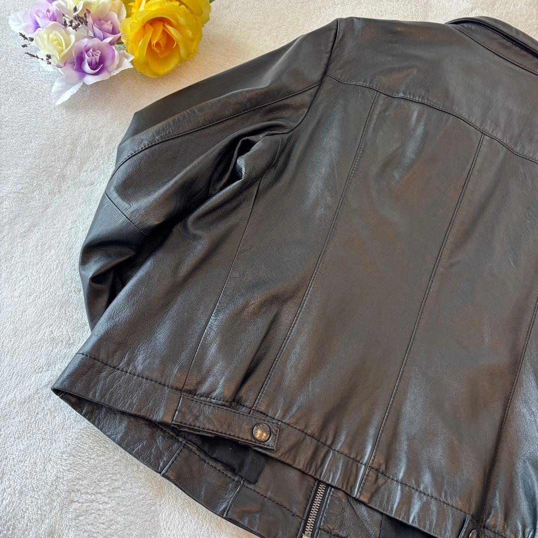 【極美品】23区 レザージャケット サイズ48 黒 羊革　ラムレザーライダース