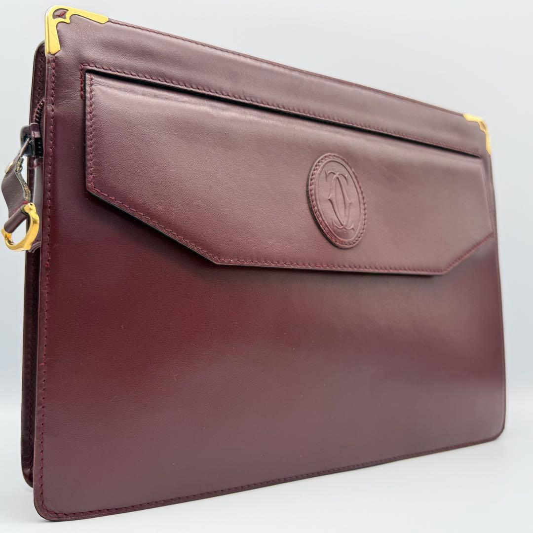 ✨美品✨カルティエ マストライン レザー クラッチバッグ 男女兼用 ゴールド金具