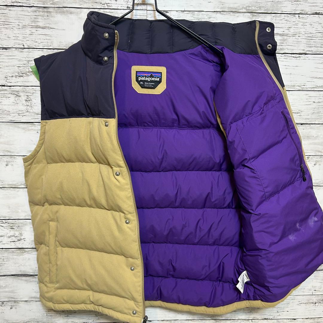 patagonia パタゴニアダウンベスト ネイビー/ベージュ size XL