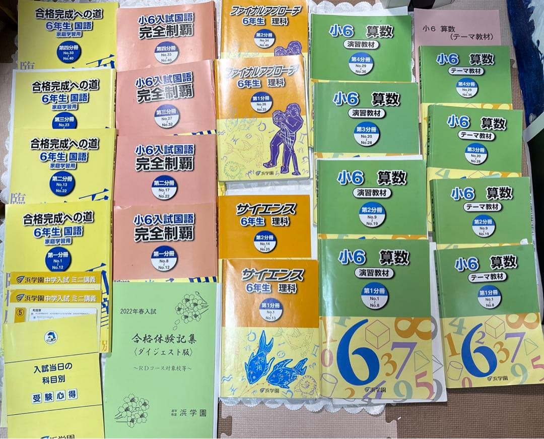 浜学園　小6 （国語・理科・算数）テキストセット（2022年度）