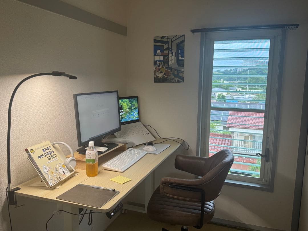 昇降式ライトウッドデスク