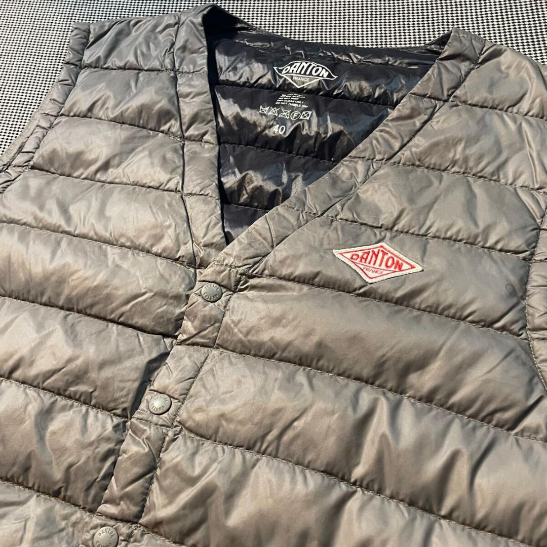 マ*ル様 DANTON ダントン ライトウェイト スナップボタン ナイロン ダウ