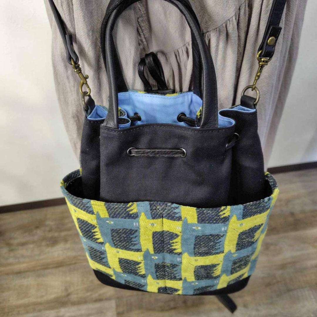 しののめ様/thoroughbredサラブレットネイビー/巾着Lサイズ