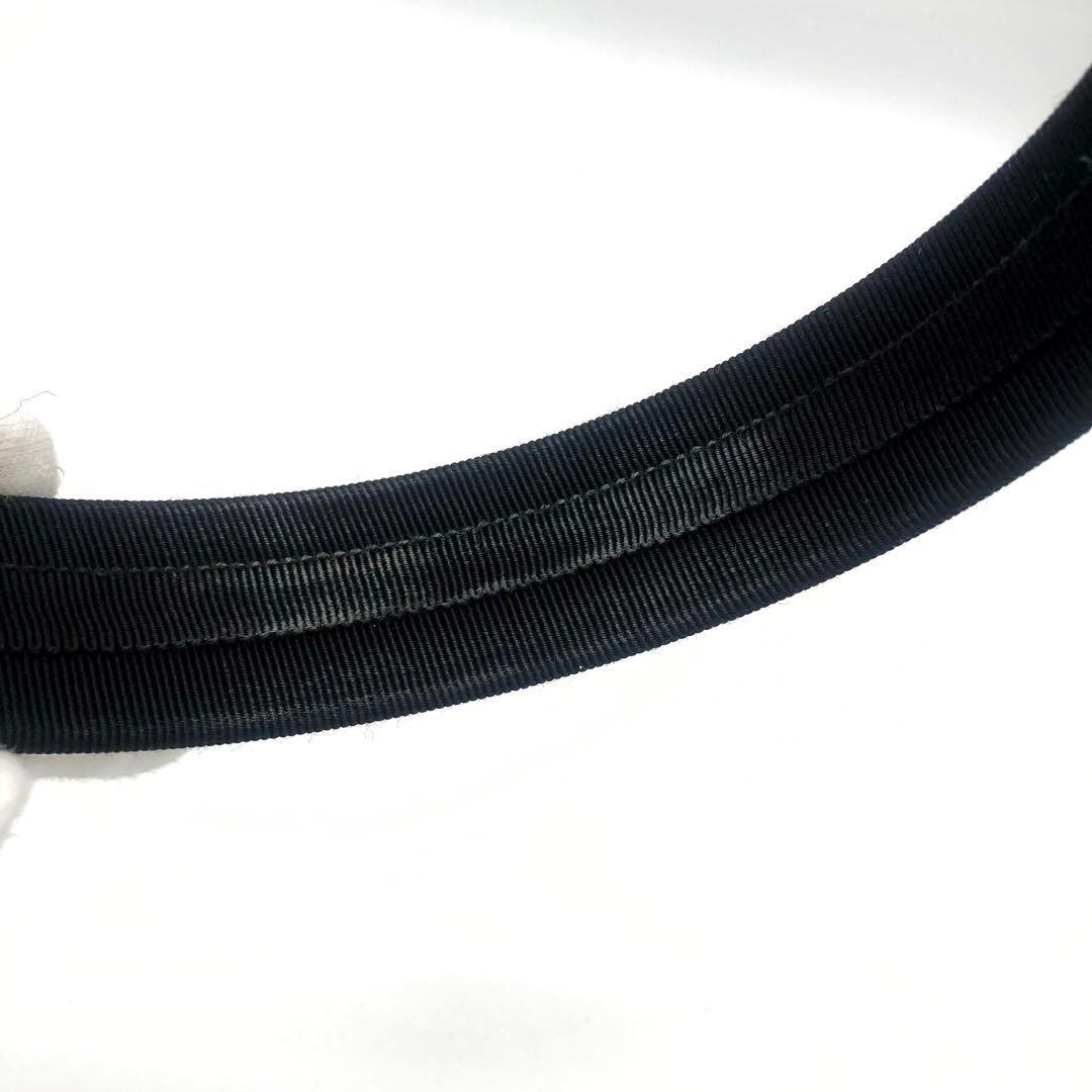 極美品✨フェラガモ カチューシャ　ヴァラリボン　ビジュー ブラック