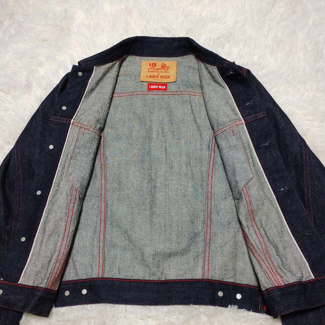 【美品】児島ジーンズ× ラガービール　コラボ　デニムジャケット　L