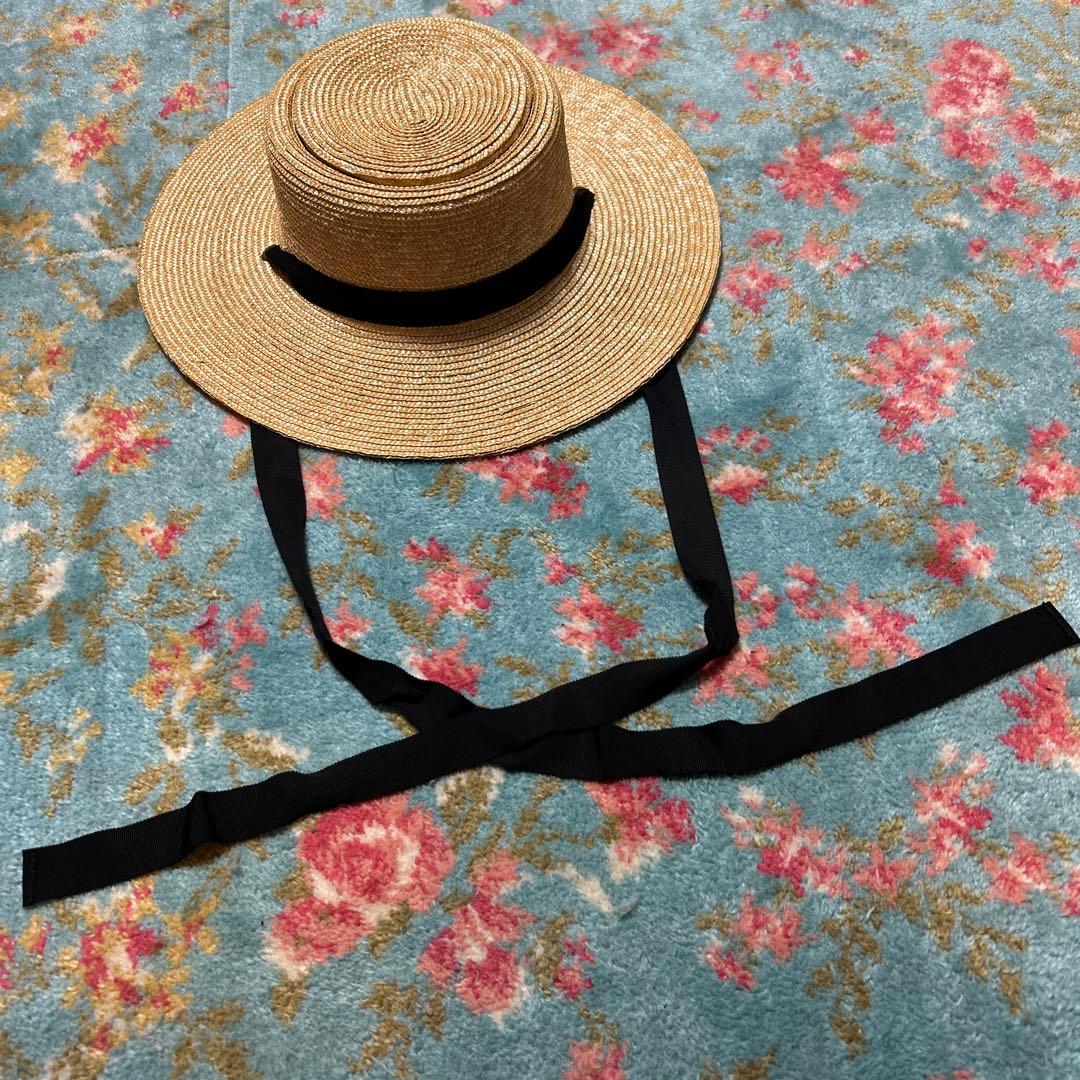 麦わら帽子 ベージュ ストローハットwicagrocery