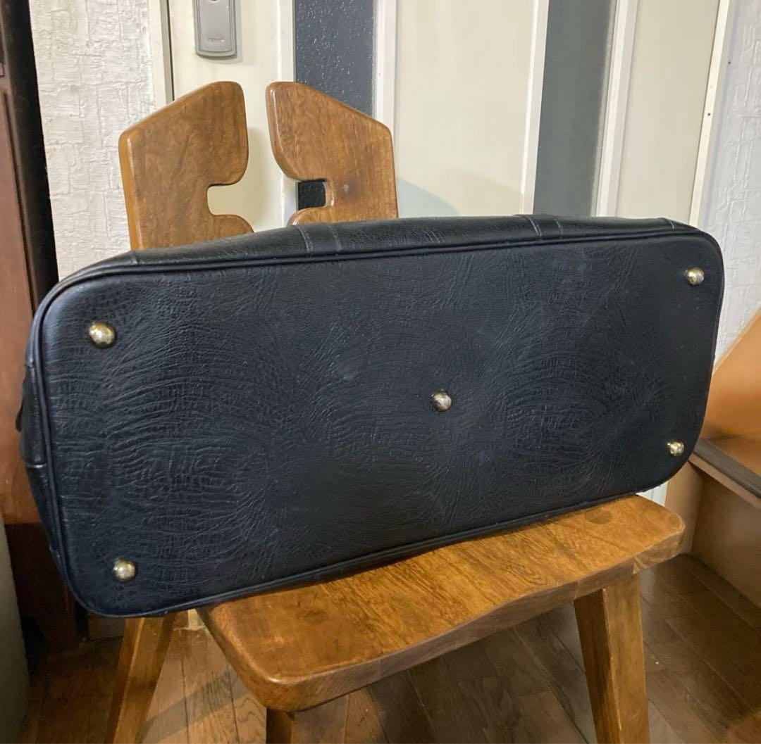 80s COMME des GARCONS ヴィンテージボストンバッグ★レザー黒